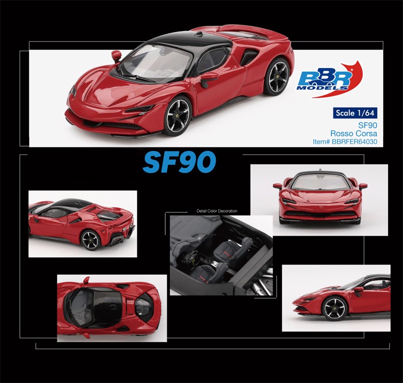 BBR 1:64 SF90 Rosso Corsa red Diecast Model Car