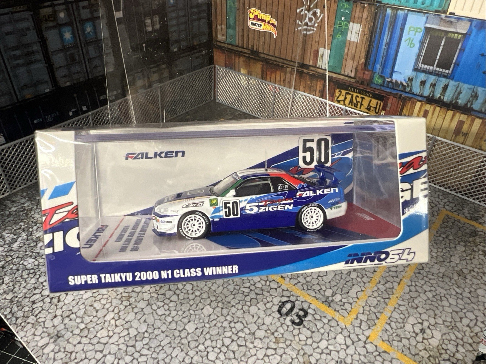 Inno64 Nissan Skyline GT-R R34 #50 5Zigen Falken Super Taikyu 2000 N1 Winner