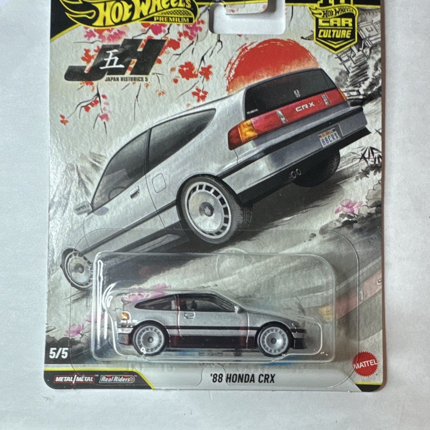 Hot Wheels Japan Historics 5 1988 Honda CRX Silver/Black/Red 1:64 Diecast