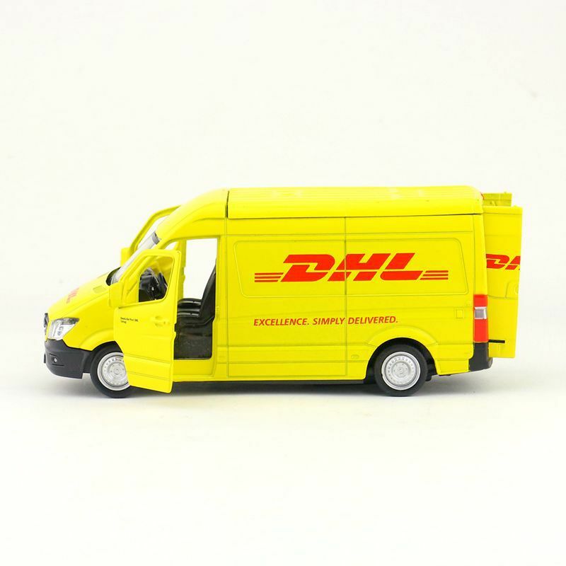 DHL Delivery Truck Van Vehicle Metal Car Toy Figure Model Diecast Collectible