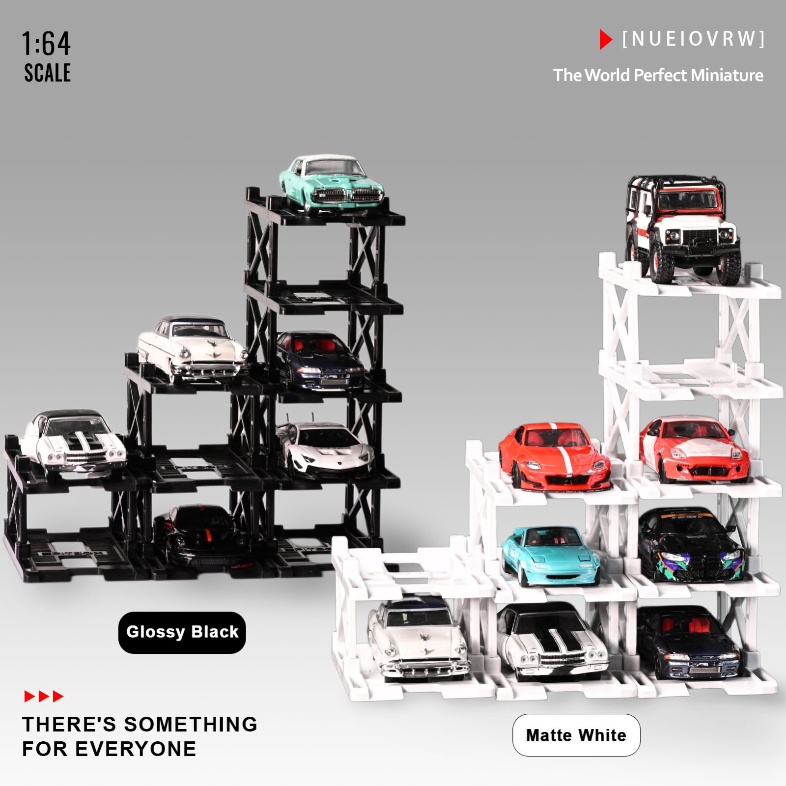 US Diorama 1/64 Parking Rack Model Set Garage Magnetic Acrylic Display Case Gift