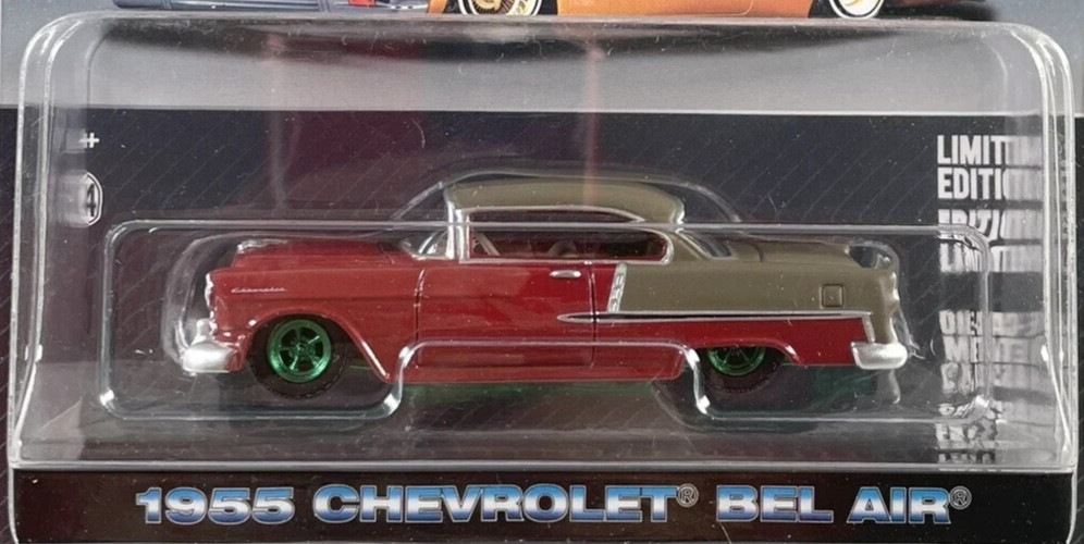 1:64 CHASE CALIFORNIA LOWRIDERS 1955 CHEVY BEL AIR RUBY RED/BRONZE NOT PRODUCED!