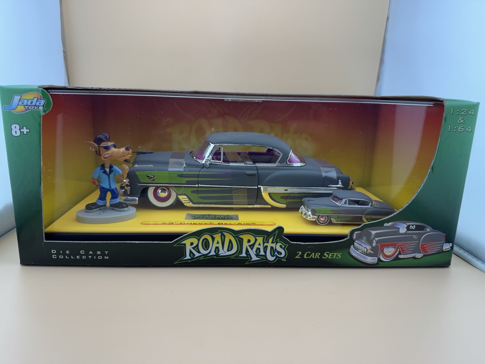 Road Rats 53′ Chevy Bel-Air 2 Car Set 1:24 & 1:64 Scale Jada Toys NIB