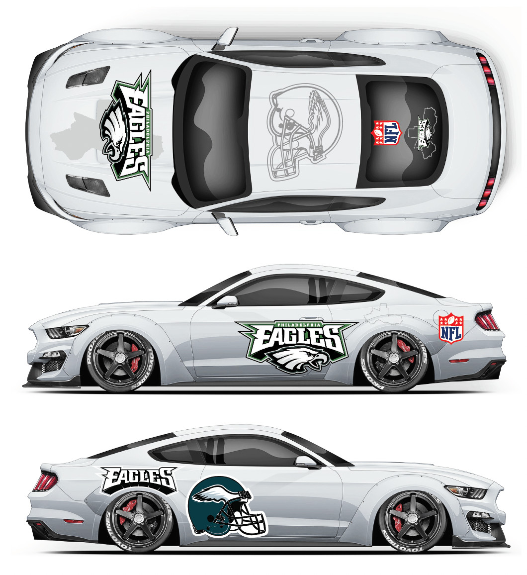 Eagles American Football Waterslide Decals 1/64 CUSTOM Compatible for Hw # 165