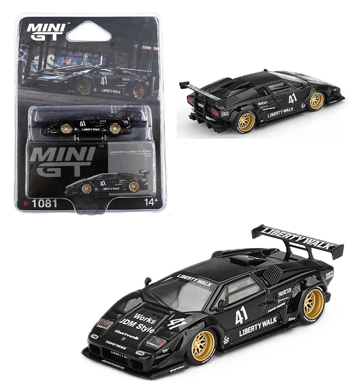 MINI GT #1081 – BLACK – LAMBORGHINI COUNTACH LB-WORKS LIBERTY WALK