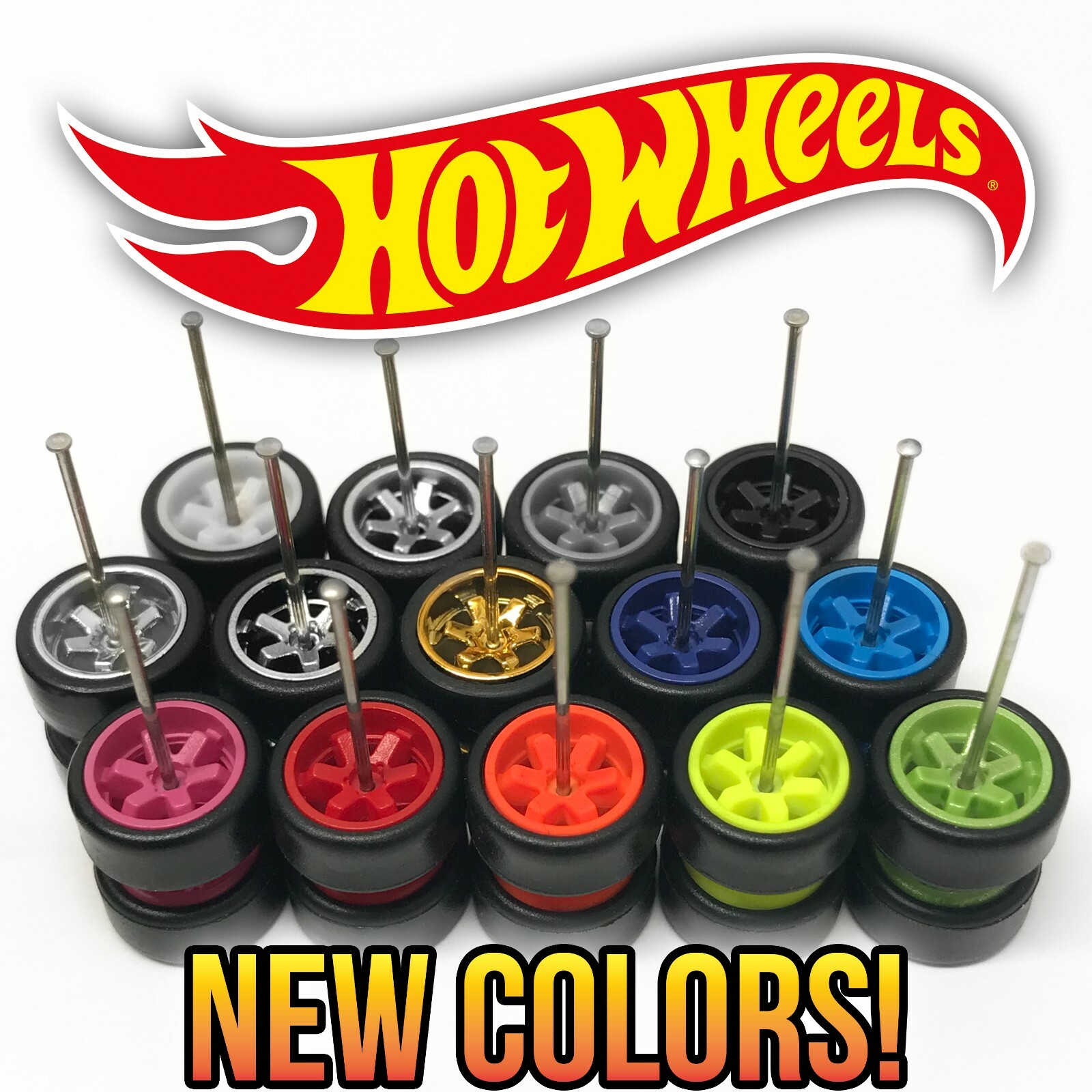 1/64 Scale TE37 Volk Rays 6 spoke Real Riderz Wheels Rims Tires Set Hot Wheelz