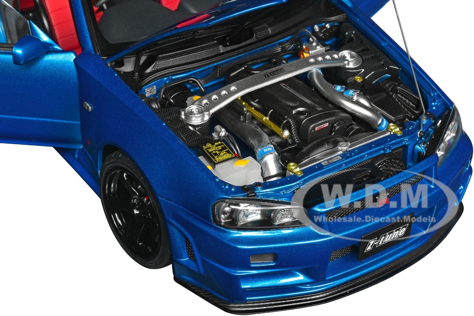 NISSAN SKYLINE GT-R R34 NISMO Z-TUNE RHD BAYSIDE BLUE 1/18 BY AUTOART 77462