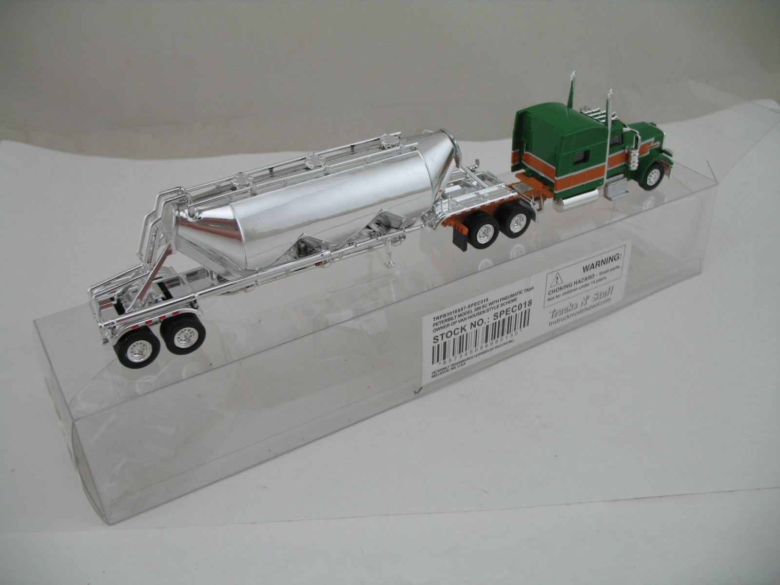 Trucks N’ Stuff HO Model Truck SPEC018: Peterbilt 389 SC w/ Pneumatic Tank Trlr