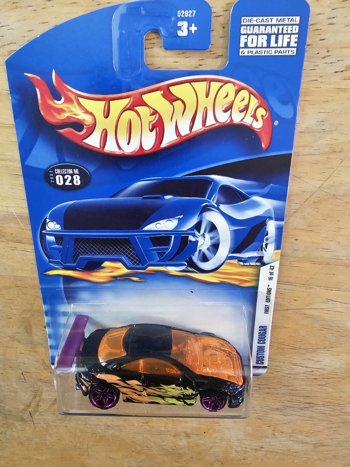 Hot Wheels Custom Cougar, Black; 2002 First Editions Series 16/42 Collector #028