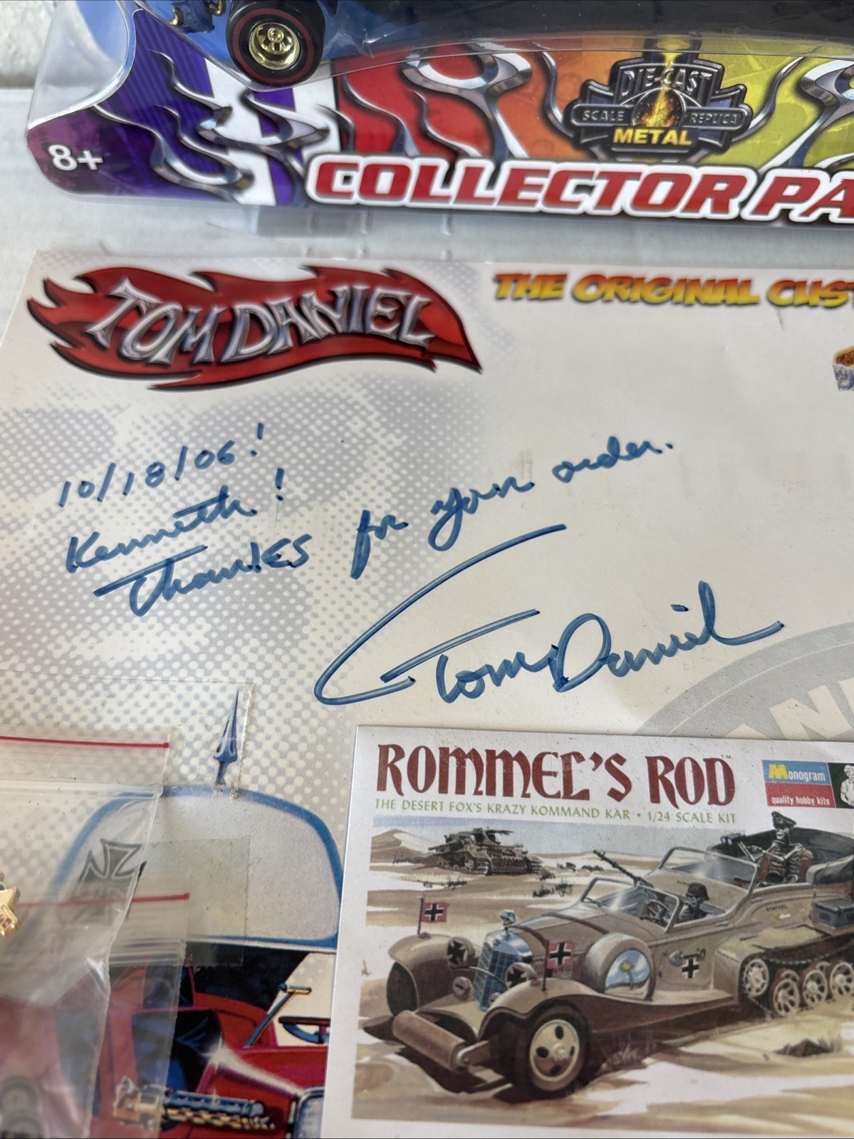 Tom Daniel Original Custom Show Rods 6 Car Collector Pack Autographed With Pins!
