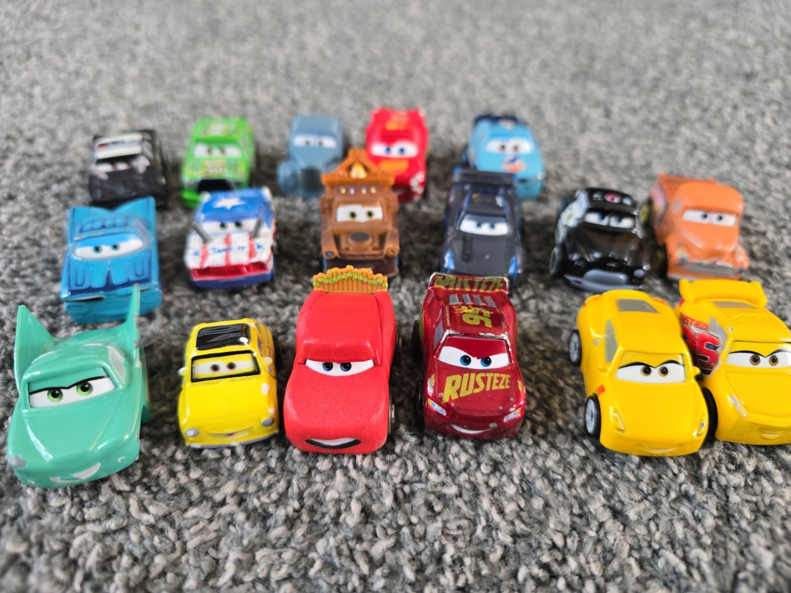 Disney Pixar Cars Mini Racers Lot Of 18 No Duplicates